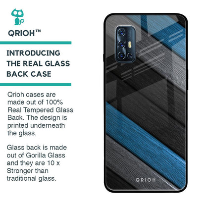 Multicolor Wooden Effect Glass Case for Vivo V17