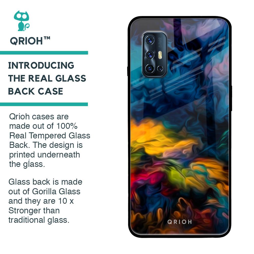 Multicolor Oil Painting Glass Case for Vivo V17