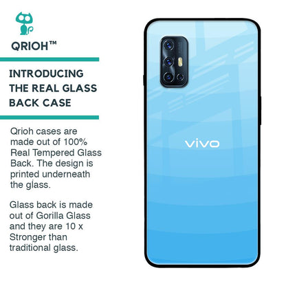 Wavy Blue Pattern Glass Case for Vivo V17