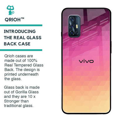 Geometric Pink Diamond Glass Case for Vivo V17