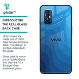 Blue Wave Abstract Glass Case for Vivo V17