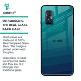 Green Triangle Pattern Glass Case for Vivo V17