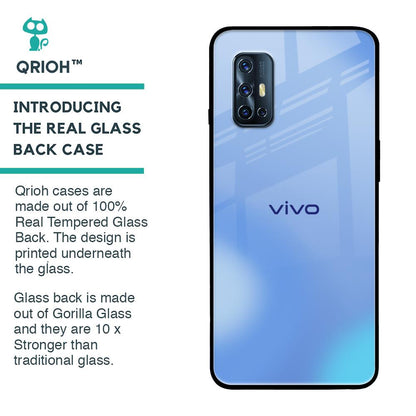 Vibrant Blue Texture Glass Case for Vivo V17