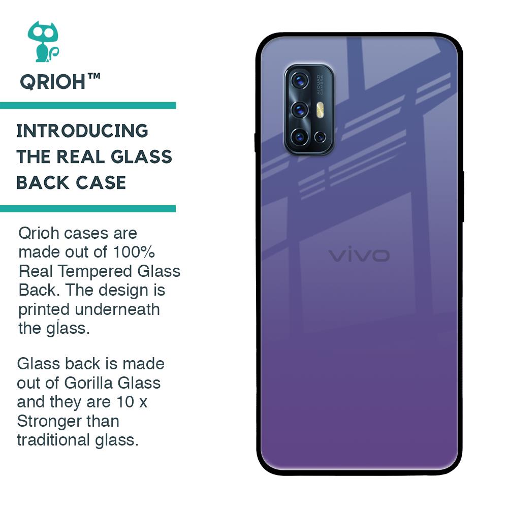 Indigo Pastel Glass Case For Vivo V17