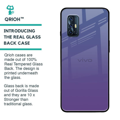 Indigo Pastel Glass Case For Vivo V17