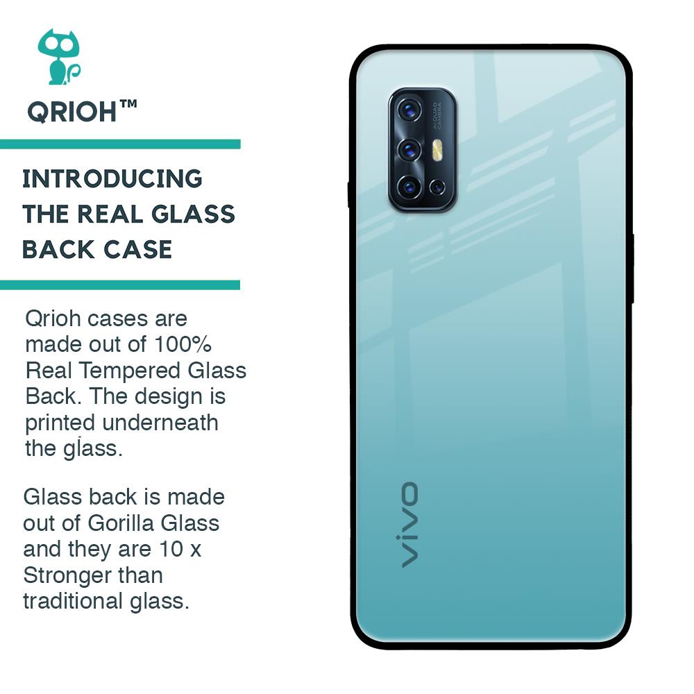 Arctic Blue Glass Case For Vivo V17