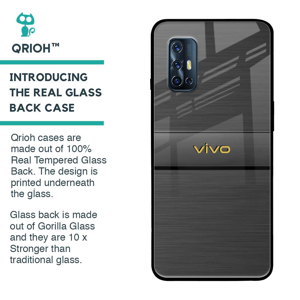 Grey Metallic Glass Case For Vivo V17