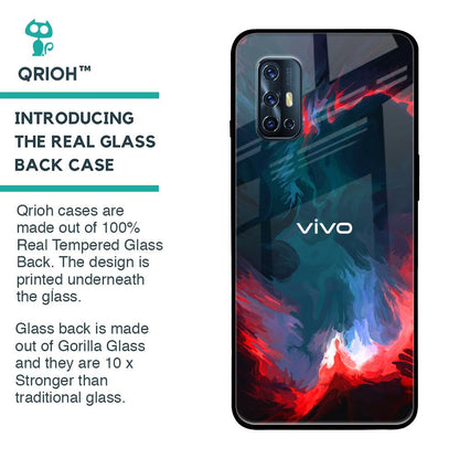 Brush Art Glass Case For Vivo V17
