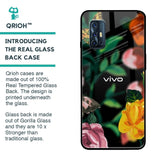 Flowers & Butterfly Glass Case for Vivo V17