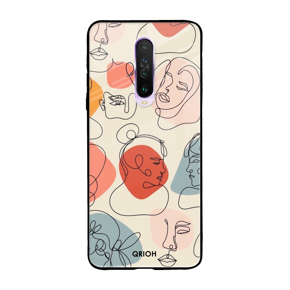 Abstract Faces Mi K30 Glass Cases & Covers Online