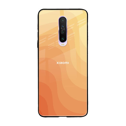 Orange Curve Pattern Xiaomi Redmi K30 Glass Back Cover Online
