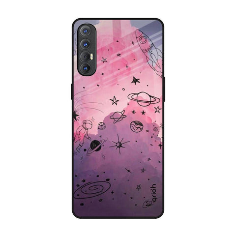 Space Doodles Oppo Reno 3 Pro Glass Back Cover Online