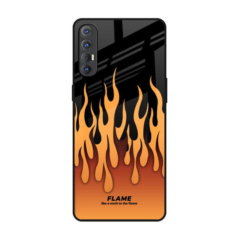 Fire Flame Oppo Reno 3 Pro Glass Back Cover Online