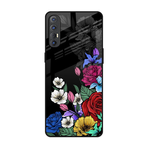 Rose Flower Bunch Art Oppo Reno 3 Pro Glass Back Cover Online