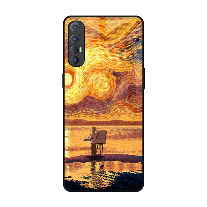 Sunset Vincent Oppo Reno 3 Pro Glass Back Cover Online