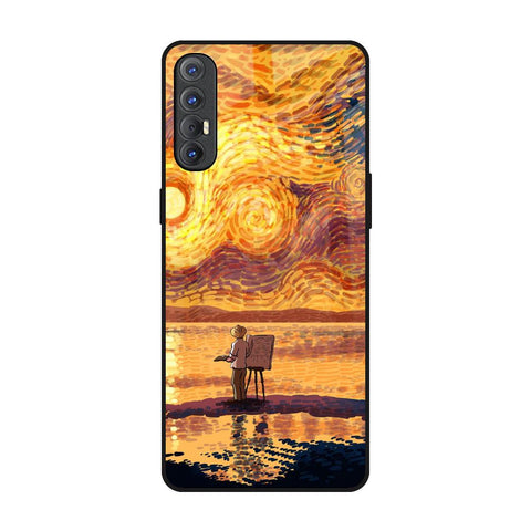 Sunset Vincent Oppo Reno 3 Pro Glass Back Cover Online