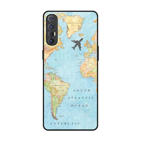 Travel Map Oppo Reno 3 Pro Glass Back Cover Online