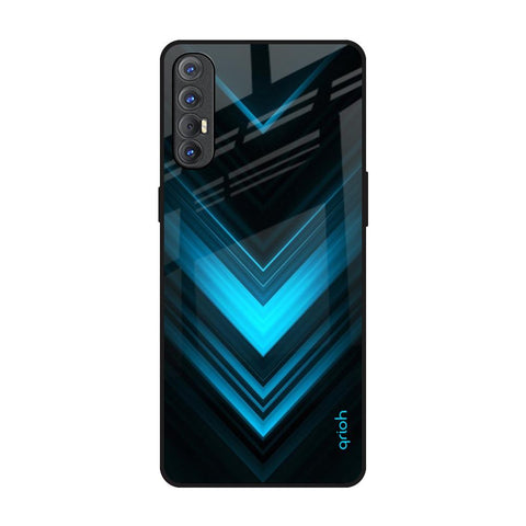 Vertical Blue Arrow Oppo Reno 3 Pro Glass Back Cover Online