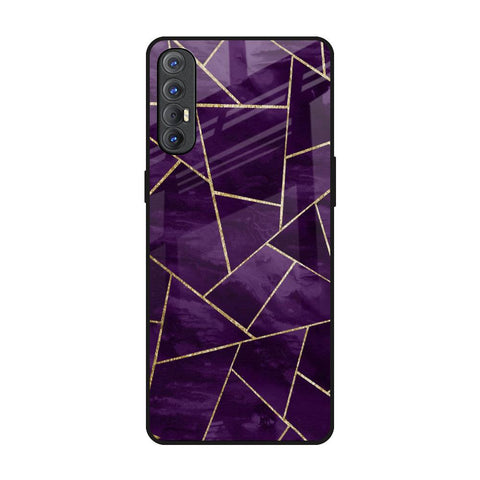 Geometric Purple Oppo Reno 3 Pro Glass Back Cover Online