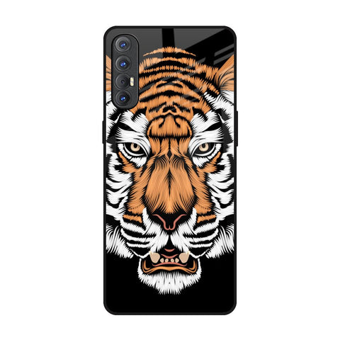 Angry Tiger Oppo Reno 3 Pro Glass Back Cover Online