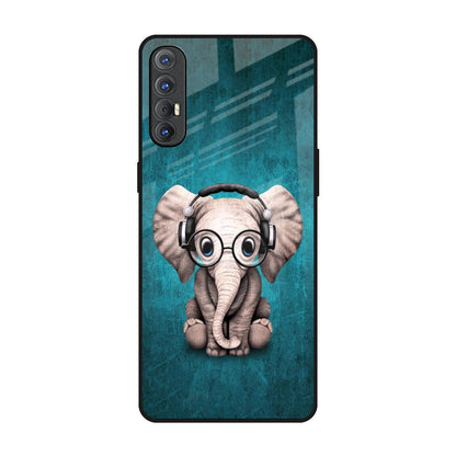 Adorable Baby Elephant Oppo Reno 3 Pro Glass Back Cover Online