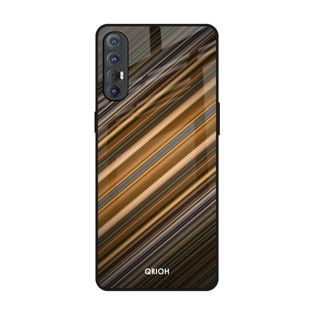 Diagonal Slash Pattern Oppo Reno 3 Pro Glass Back Cover Online