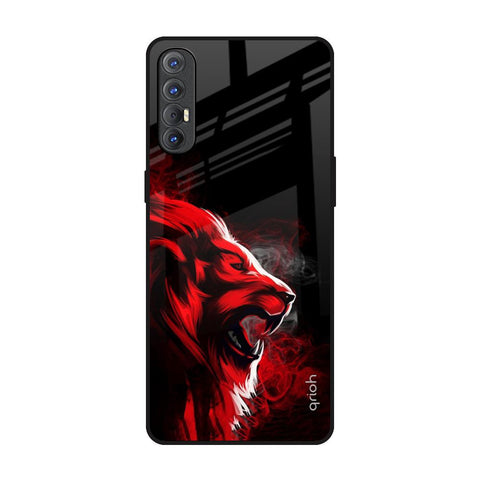 Red Angry Lion Oppo Reno 3 Pro Glass Back Cover Online