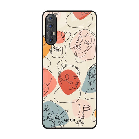 Abstract Faces Oppo Reno 3 Pro Glass Back Cover Online
