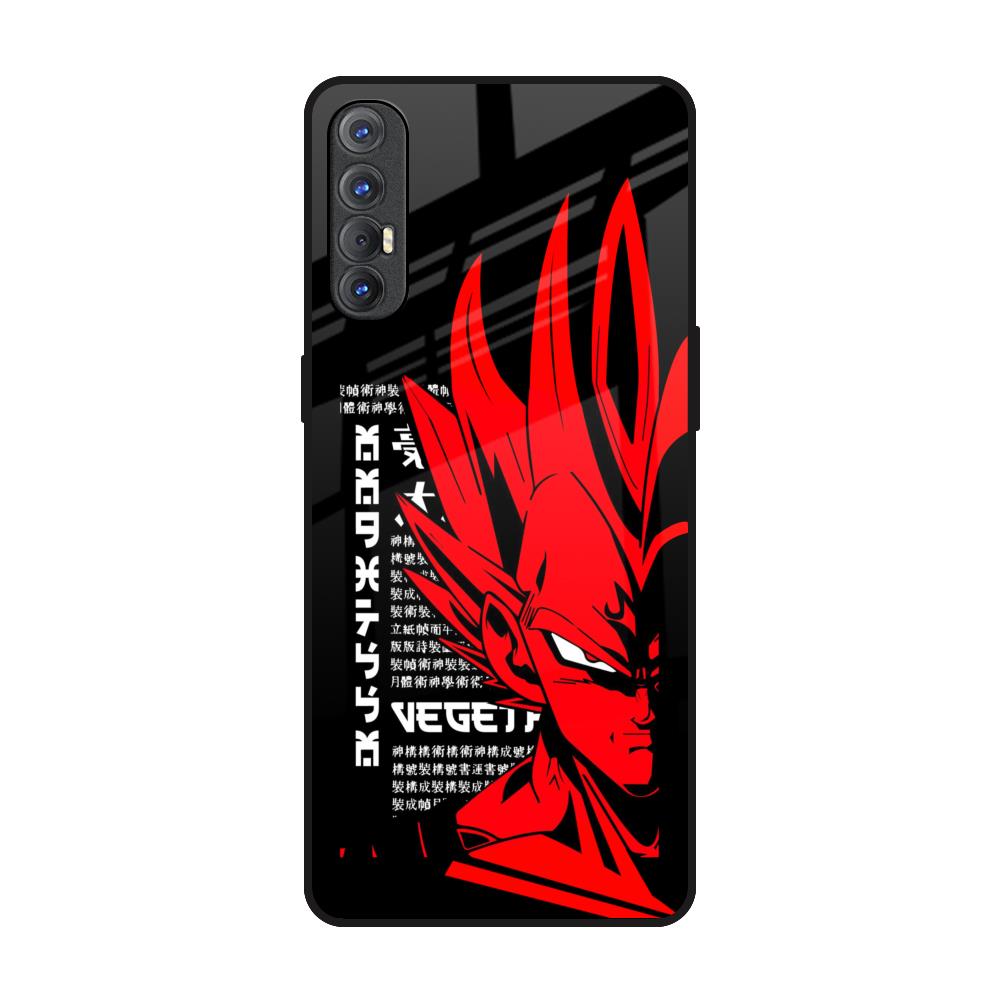 Red Vegeta Oppo Reno 3 Pro Glass Back Cover Online