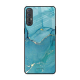 Blue Golden Glitter Oppo Reno 3 Pro Glass Back Cover Online