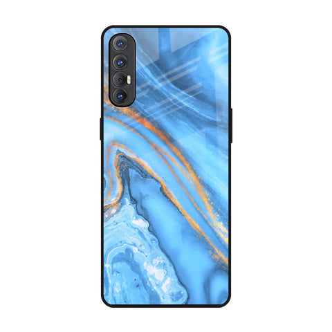 Vibrant Blue Marble Oppo Reno 3 Pro Glass Back Cover Online