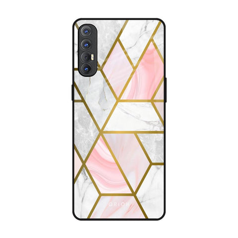 Geometrical Marble Oppo Reno 3 Pro Glass Back Cover Online