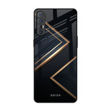 Sleek Golden & Navy Oppo Reno 3 Pro Glass Back Cover Online