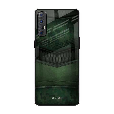 Green Leather Oppo Reno 3 Pro Glass Back Cover Online