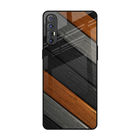 Tri Color Wood Oppo Reno 3 Pro Glass Back Cover Online