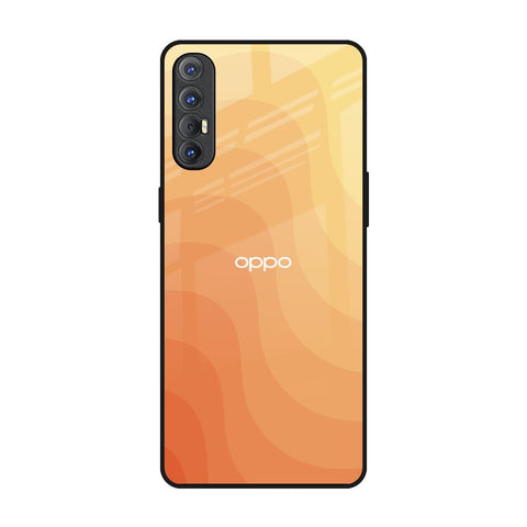 Orange Curve Pattern Oppo Reno 3 Pro Glass Back Cover Online