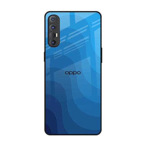 Blue Wave Abstract Oppo Reno 3 Pro Glass Back Cover Online