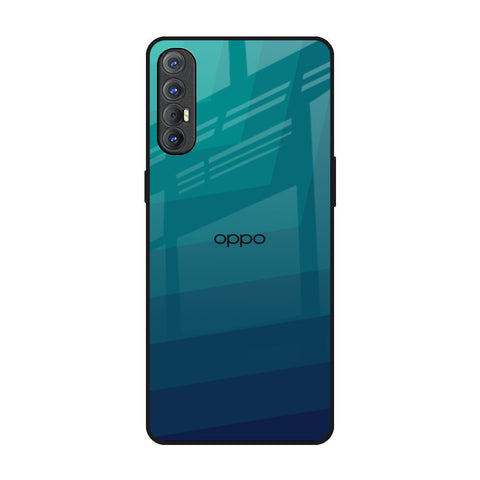 Green Triangle Pattern Oppo Reno 3 Pro Glass Back Cover Online