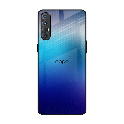 Blue Rhombus Pattern Oppo Reno 3 Pro Glass Back Cover Online