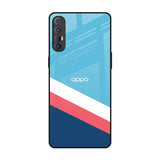 Pink & White Stripes Oppo Reno 3 Pro Glass Back Cover Online
