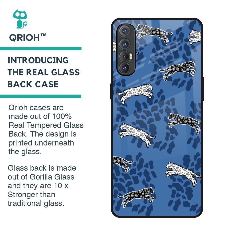 Blue Cheetah Glass Case for Oppo Reno 3 Pro