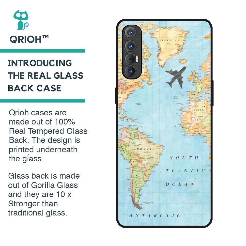 Travel Map Glass Case for Oppo Reno 3 Pro