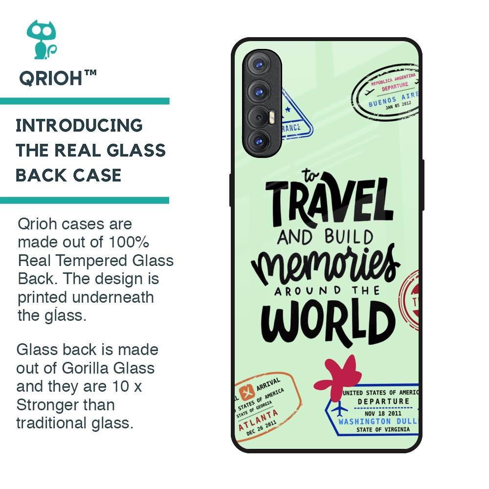 Travel Stamps Glass Case for Oppo Reno 3 Pro