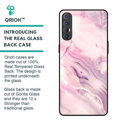 Diamond Pink Gradient Glass Case For Oppo Reno 3 Pro