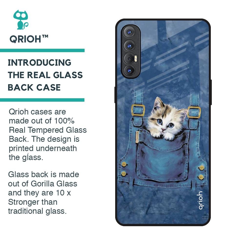 Kitty In Pocket Glass Case For Oppo Reno 3 Pro