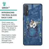 Kitty In Pocket Glass Case For Oppo Reno 3 Pro