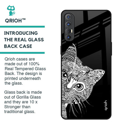 Kitten Mandala Glass Case for Oppo Reno 3 Pro