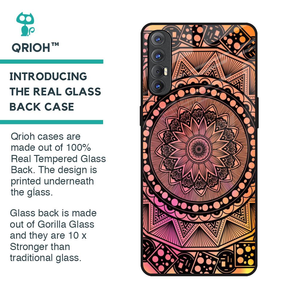 Floral Mandala Glass Case for Oppo Reno 3 Pro