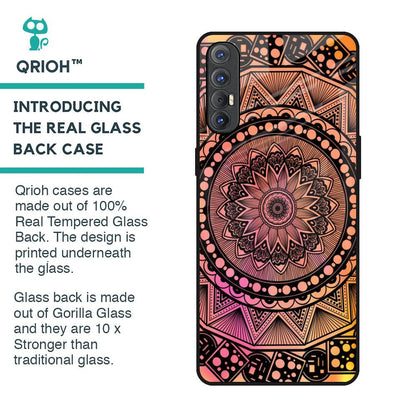 Floral Mandala Glass Case for Oppo Reno 3 Pro