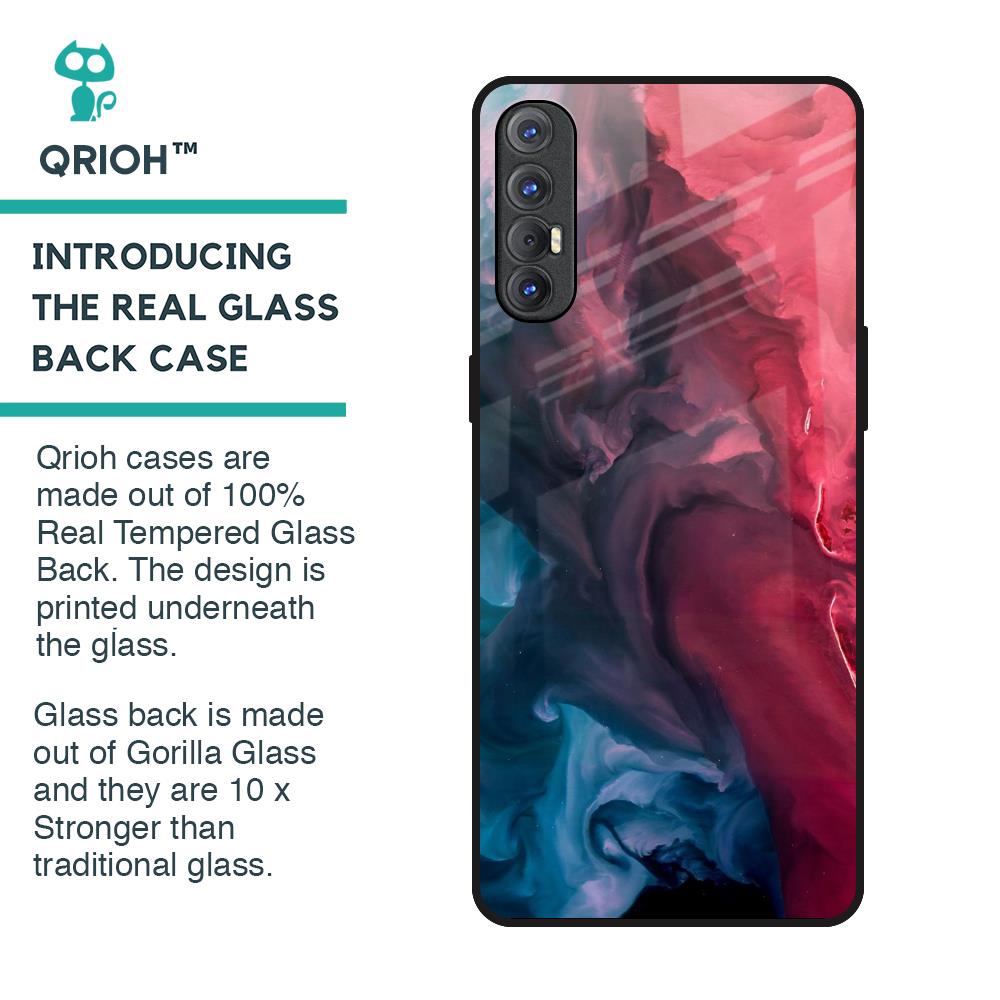 Blue & Red Smoke Glass Case for Oppo Reno 3 Pro